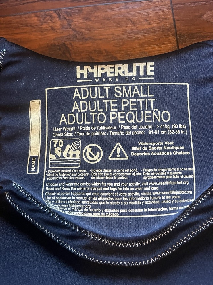 HYPERLITE Wake Co. Life Jacket SMALL S