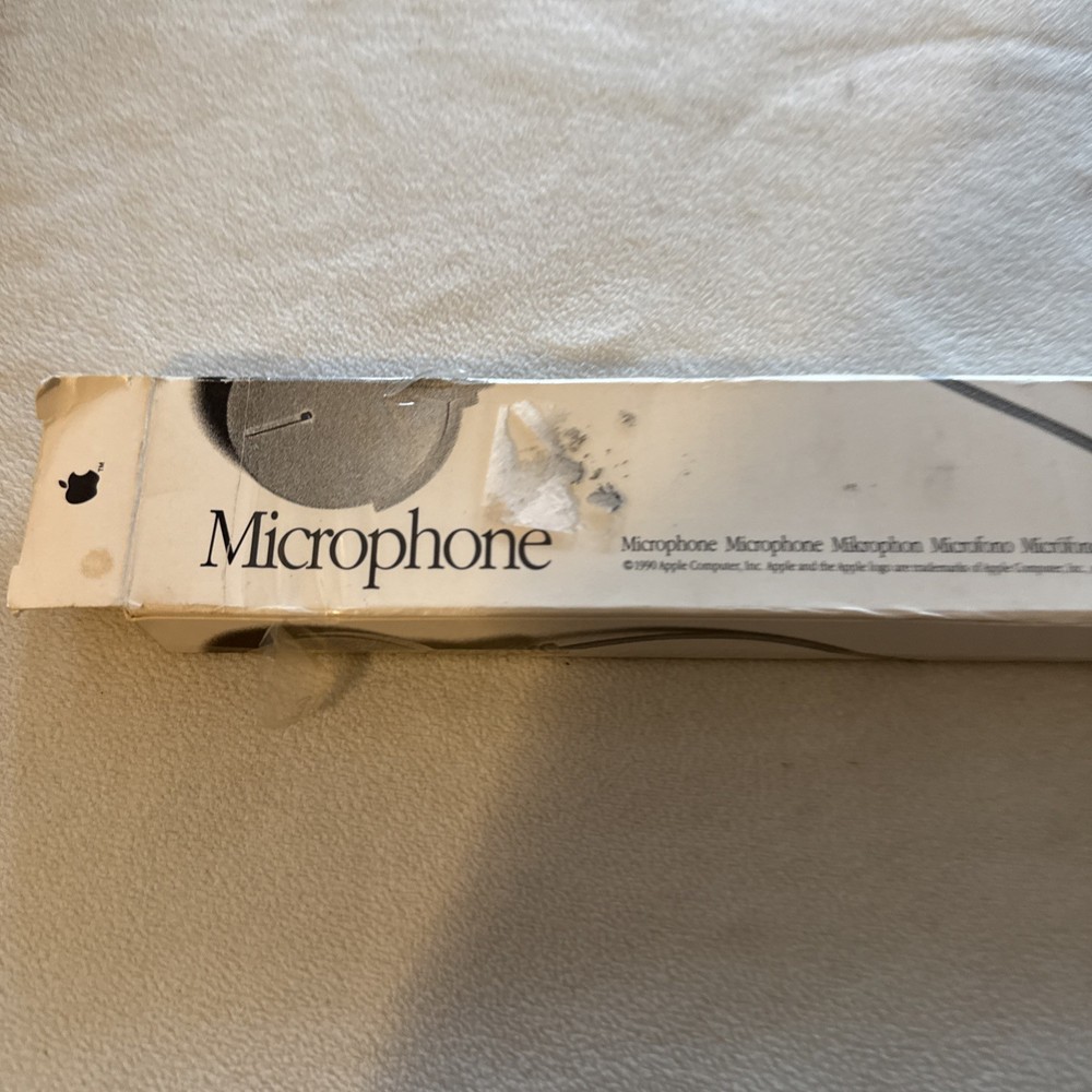 Apple Microphone Original Box Apple Computer Mic Vintage 1990 Open Box *Read