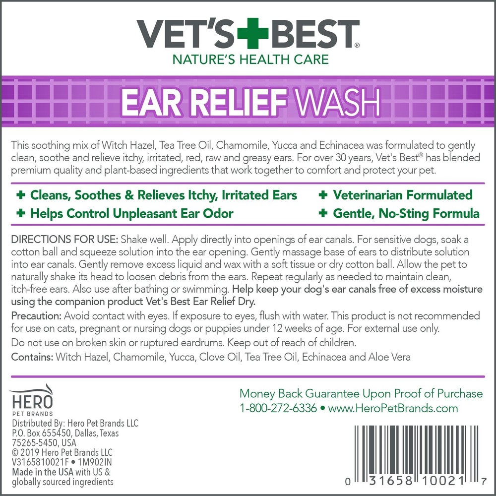 VETS BEST Ear Relief Wash 4oz