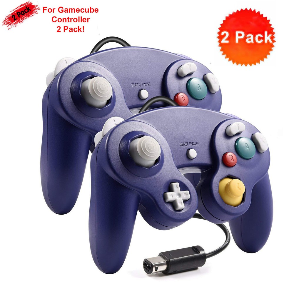 2 Pack Wired NGC Controller Gamepad for Nintendo GameCube GC & Wii U Console USA