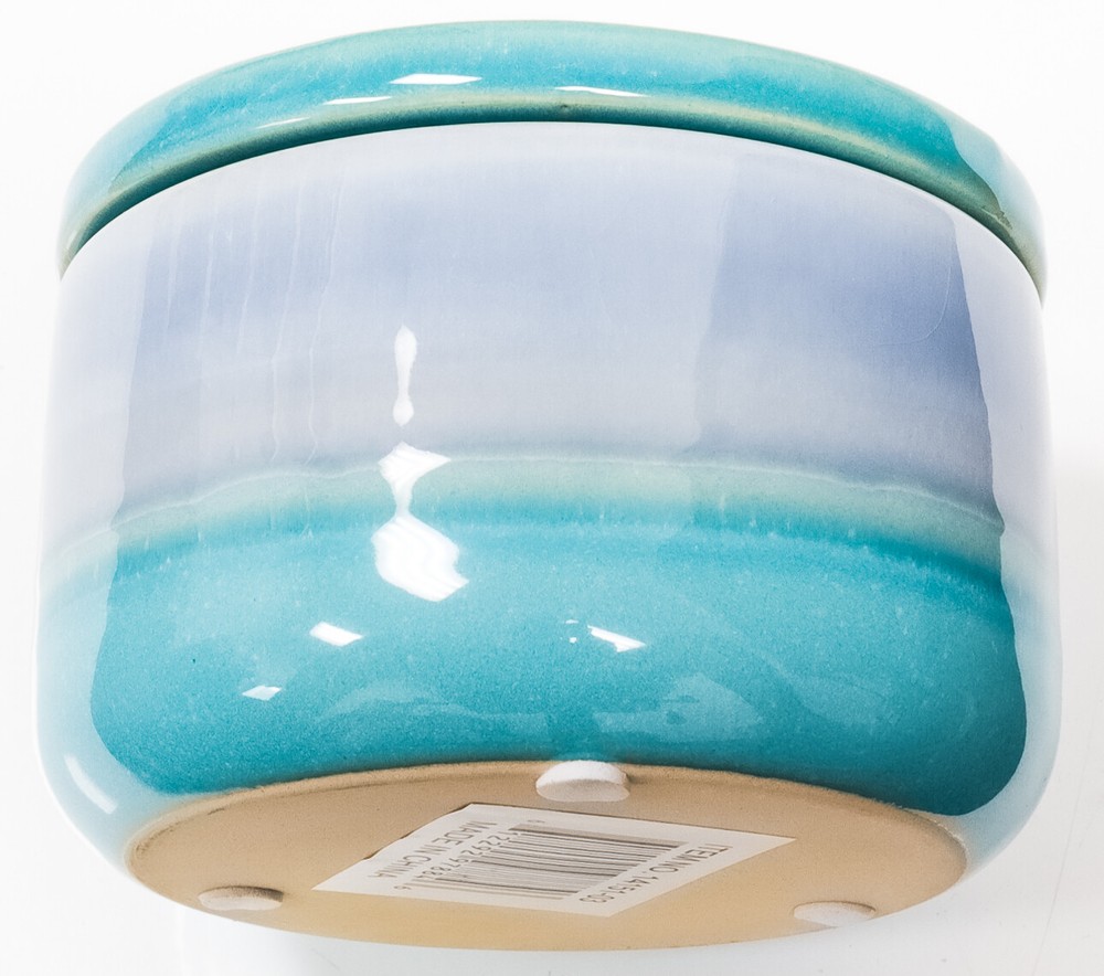 Sagebrook Home #14151-03 Ceramic 5" Covered Jar, Blue Mix
