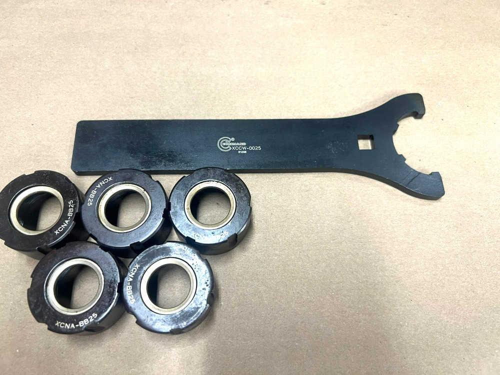 COMMAND ER25 NUT WRENCH + (5) ER25 COLLET NUTS