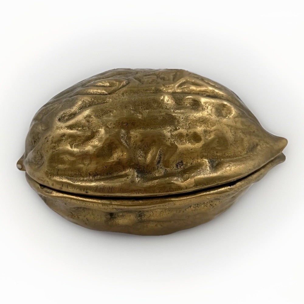 VTG Interpur Brass Walnut Nutcracker Farmhouse Fall Thanksgiving Decor