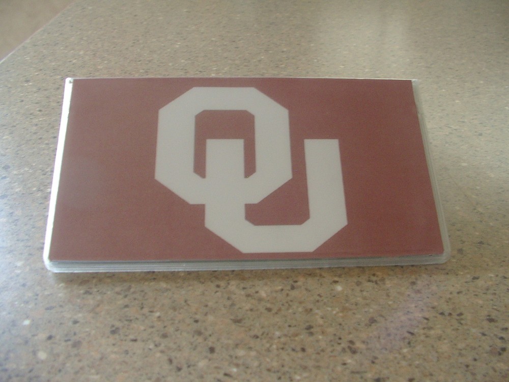 Oklahoma University vinyl checkbook cover