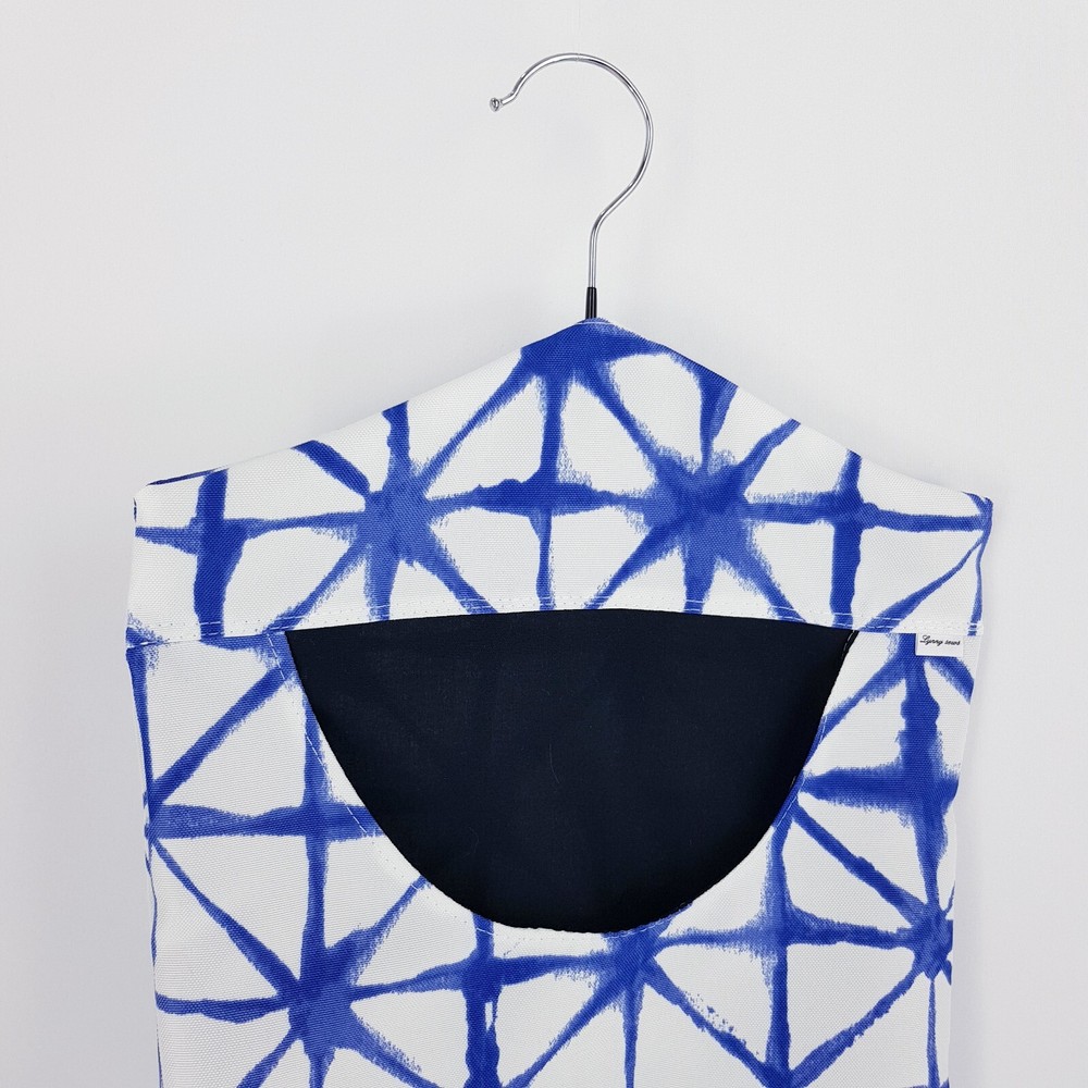 Peg Bag Handmade Blue White Patterned Lined Laundry Clothes Peg Holder