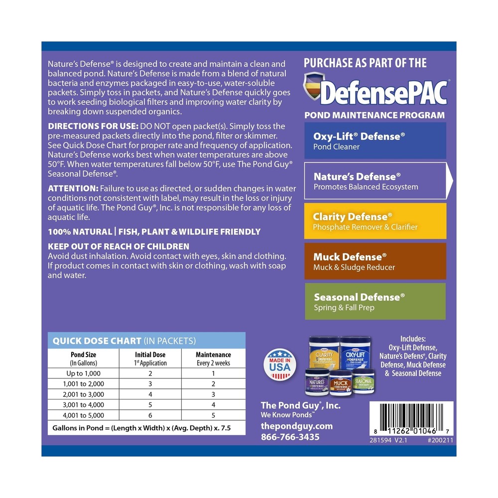 The Pond Guy Nature's Defense - 96 Packets