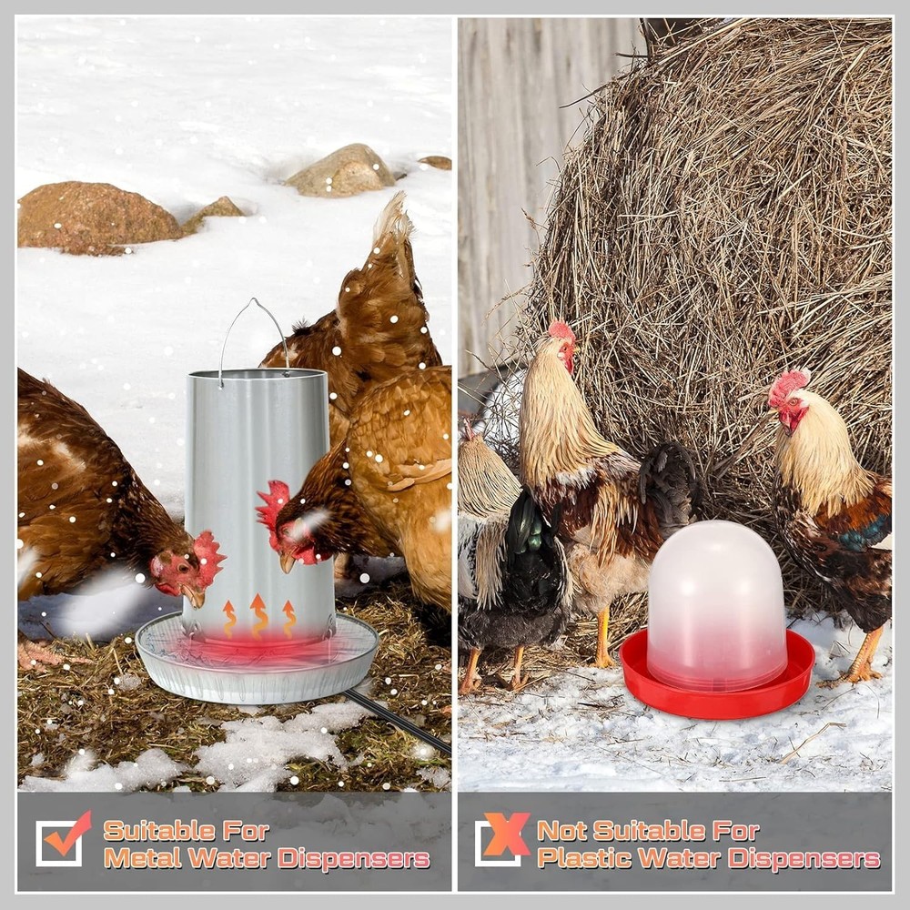 Energy-Efficient Chicken Water Heater for Cold Weather - Metal Bucket Approved