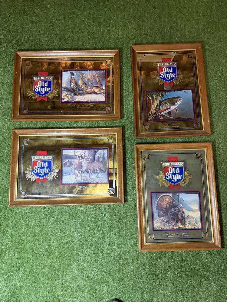 Heilemans Old Style Mirror Collection x4  Trout/Turkey/Deer/Pheasant *MINT* 🔥🔥