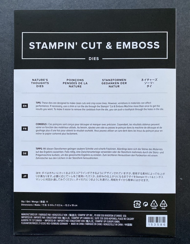 Stampin’ Cut & Emboss Natures Thoughts Dies