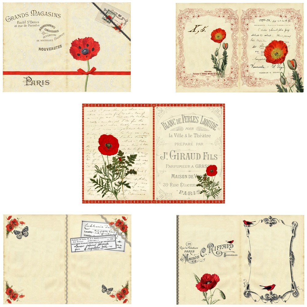 Poppies Journal Pages - EZ Journal - 7449