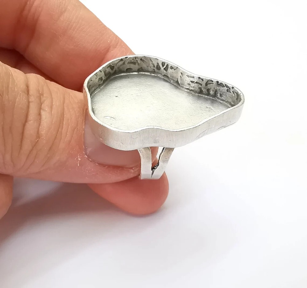 Amorphous Ring Setting Resin Ring Blank Mounting Adjustable Dried Flower Rings
