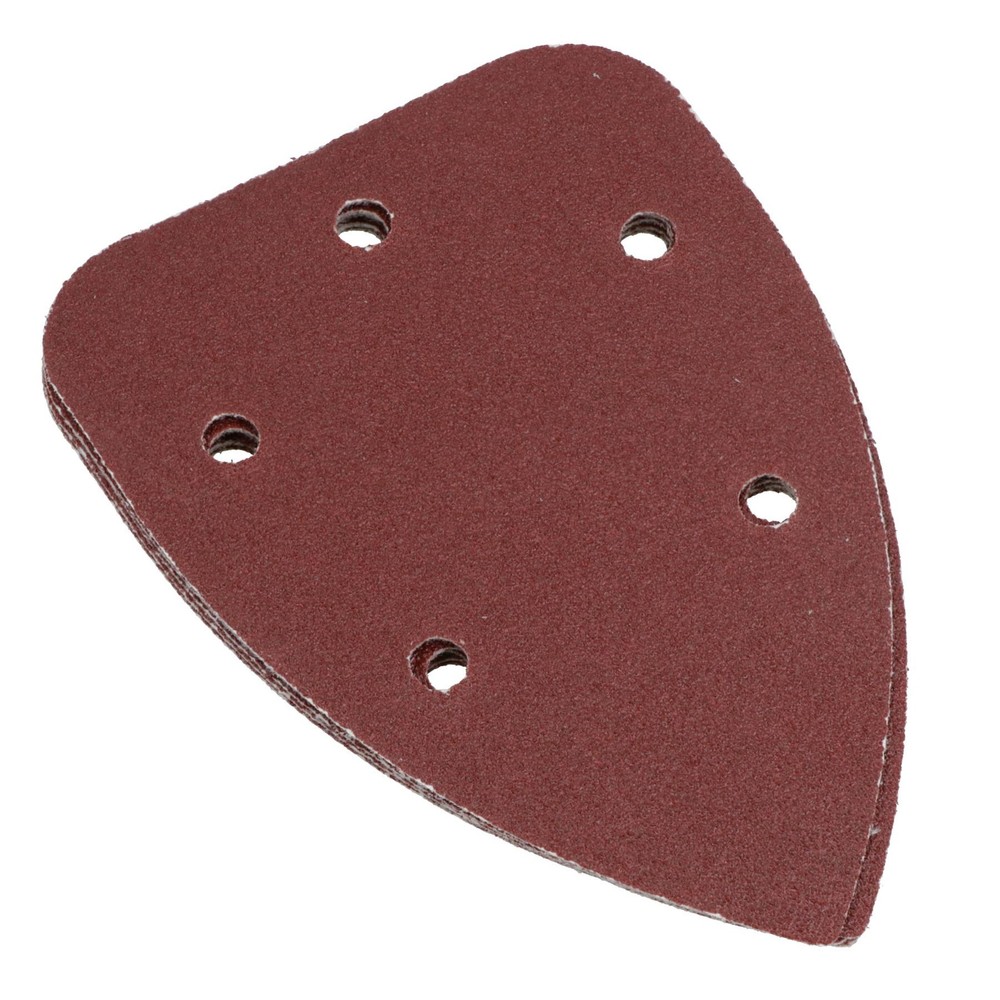Hook And Loop Detail Sanding Pads Discs 140mm Triangular 80 Grit Medium 100pc