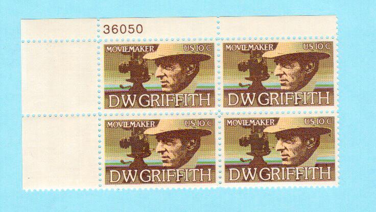 Scott #1555...10 Cent... Griffith....2 Plate Blocks