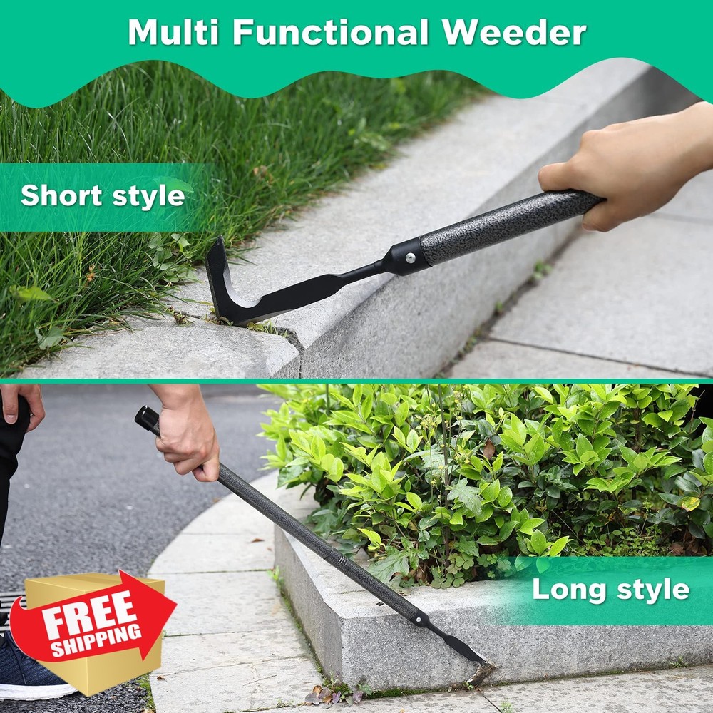 Crack Weeder 45" Long Handle Carbon Steel Sidewalk Deck Weed Puller