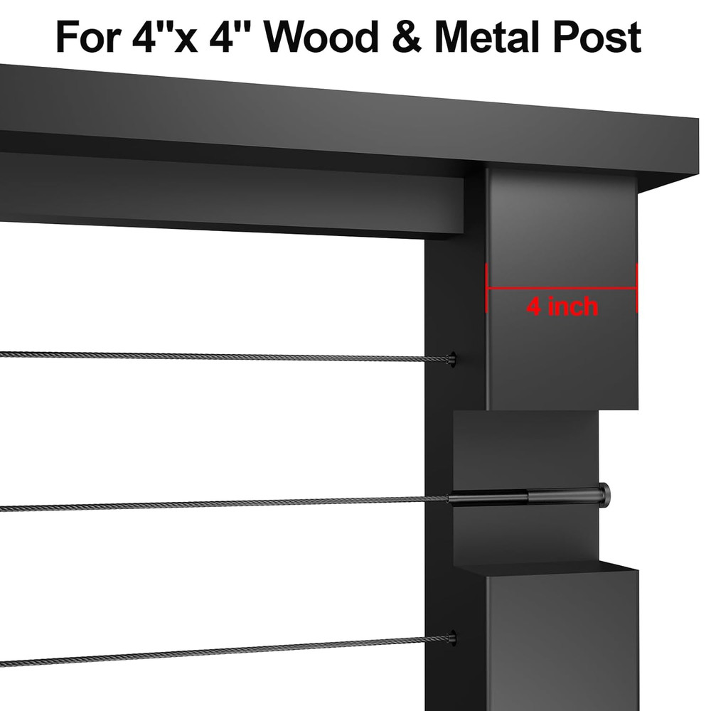 30 Pack Black Invisible Cable Railing Kits for Wood/Metal Posts