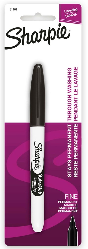 Permanent Laundry Marker Fine Black - Pack of 3