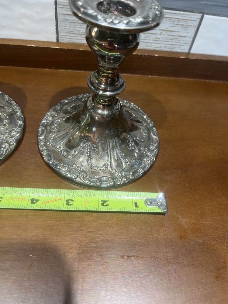 Gorham CHANTILLY Silver Plate Candlestick Holders YC3004 Pair