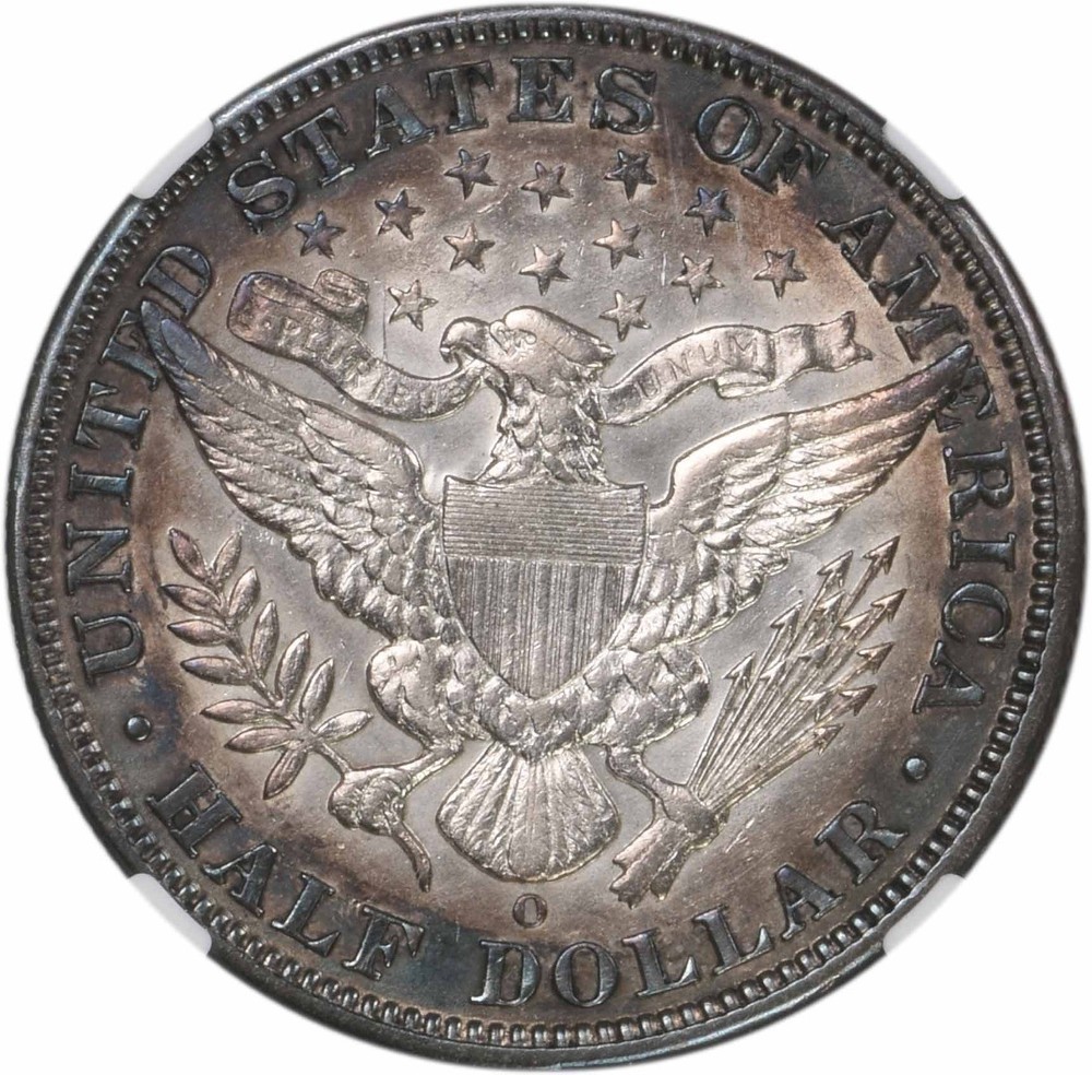 1892-O Barber Silver Half Dollar AU55 NGC