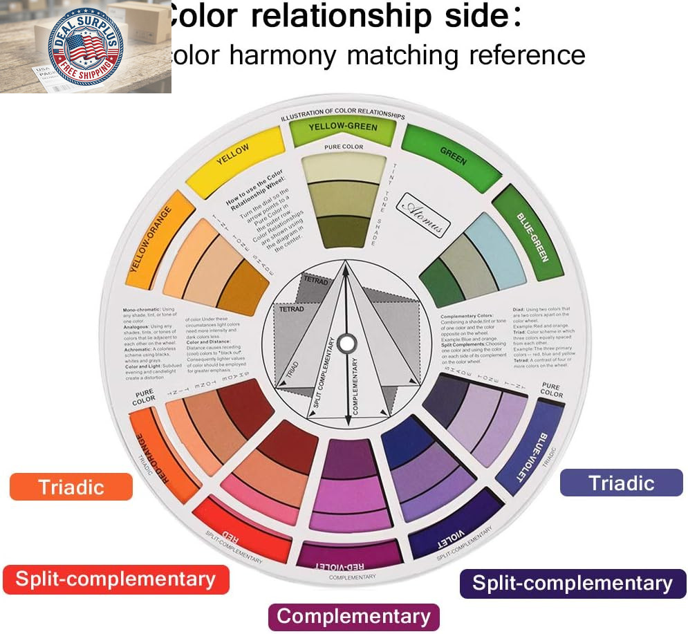 Creative Color Wheel, Paint Mixing Learning Guide, Art Class Teaching Tool for M