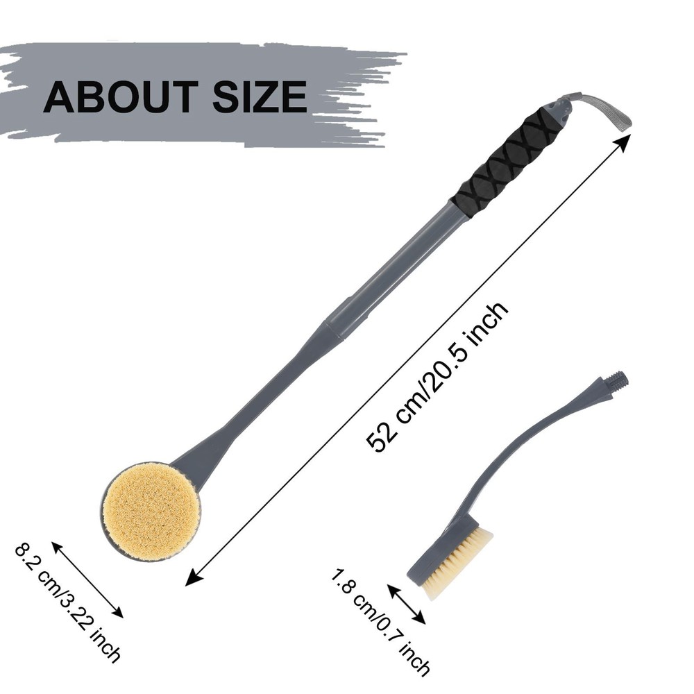 Back Scrubber for Shower,20.5" Bath Brush Long Handle for Deep Cleaning,Back ...