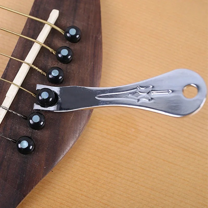 Stainless Steel Acoustic Guitar Bridge Pin Puller String Peg Remover Winder Tool