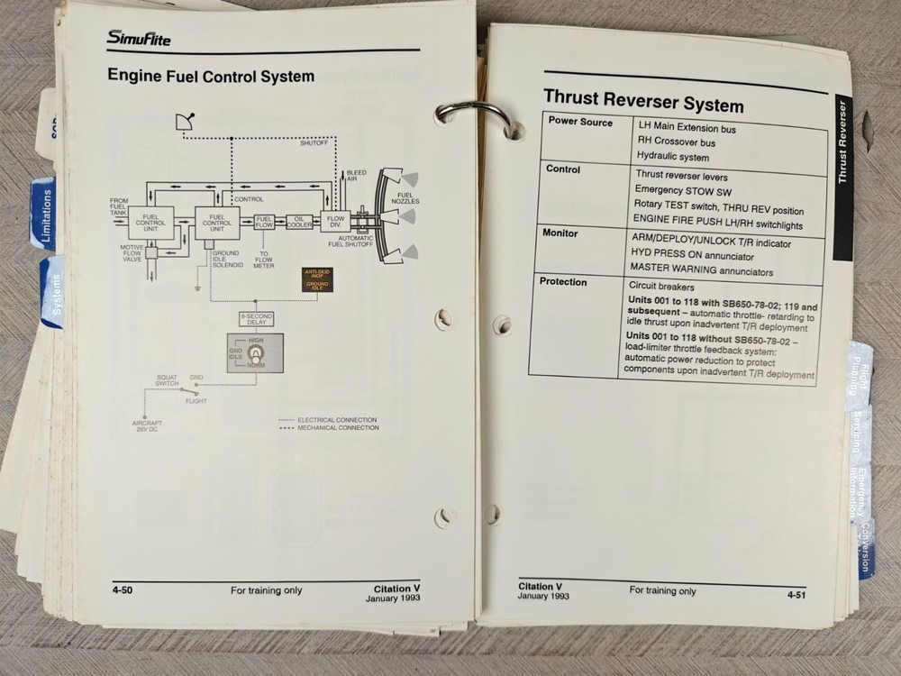 Citation V Cockpit Reference Handbook SimuFlite 1993 Aviation Training Manual