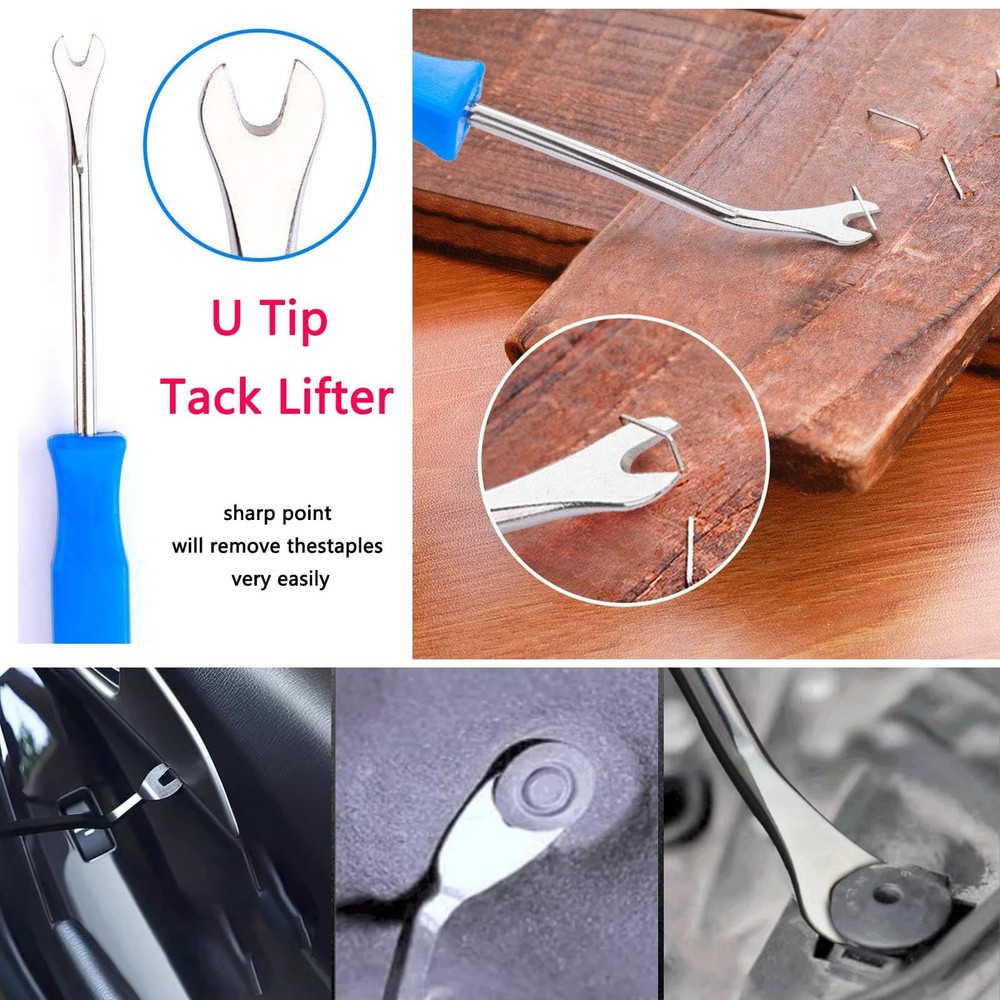 Upholstery Staple Tack Puller Nail Tool Set Nail Puller Plier, Staple Puller,...