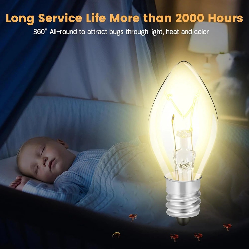 Flea Trap Light Bulb Replacement, 10 Pack 7W Replacement Bulbs for Flea Traps in