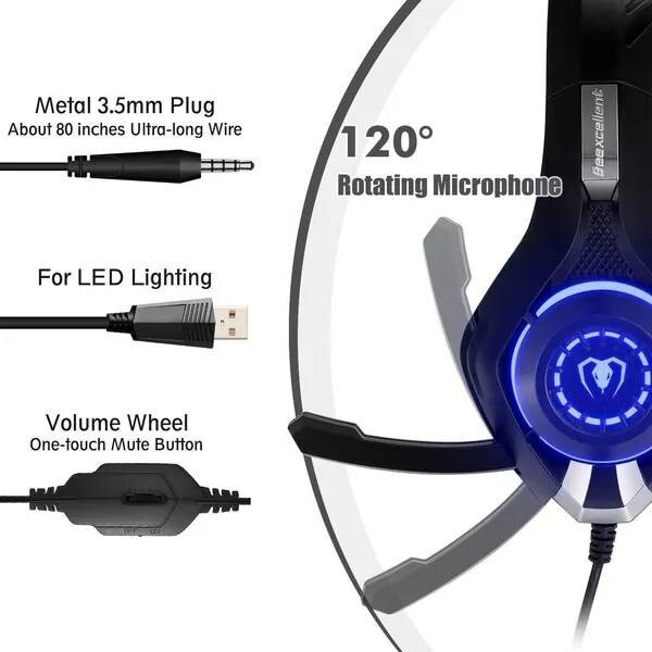 Beexcellent Gaming Headset for PS4 Xbox One PC Mac Controller SAVE.$50