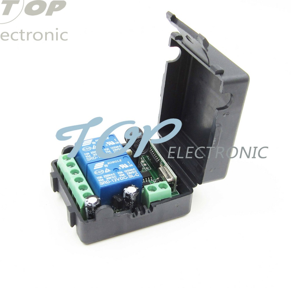 DC 12v 10A relay 2CH wireless RF Remote Control Switch Transmitter+ Receiver car