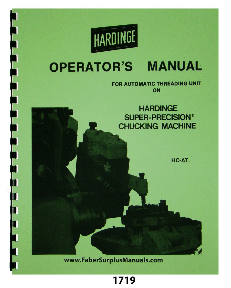 Hardinge Auto Thread Unit on HC-AT Super Precision Chucker Operator Manual #1719