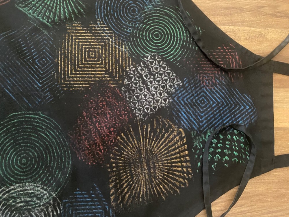 Uncommon Threads Bib Apron Black Multicolor Design