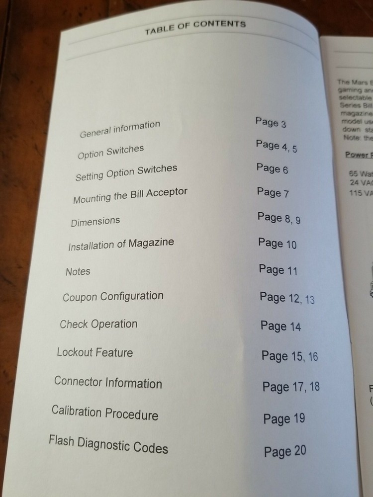 Mars LE3000 series Bill Acceptor Installation Guide settings Manual validator