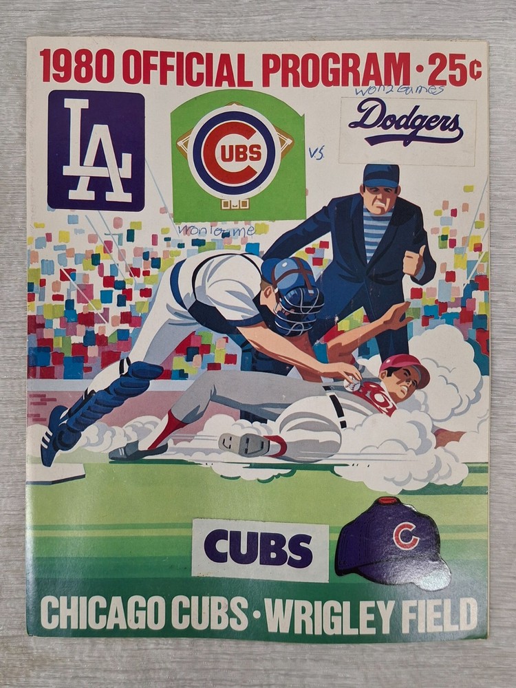 1980 Official Program LA Chicago Cubs Program