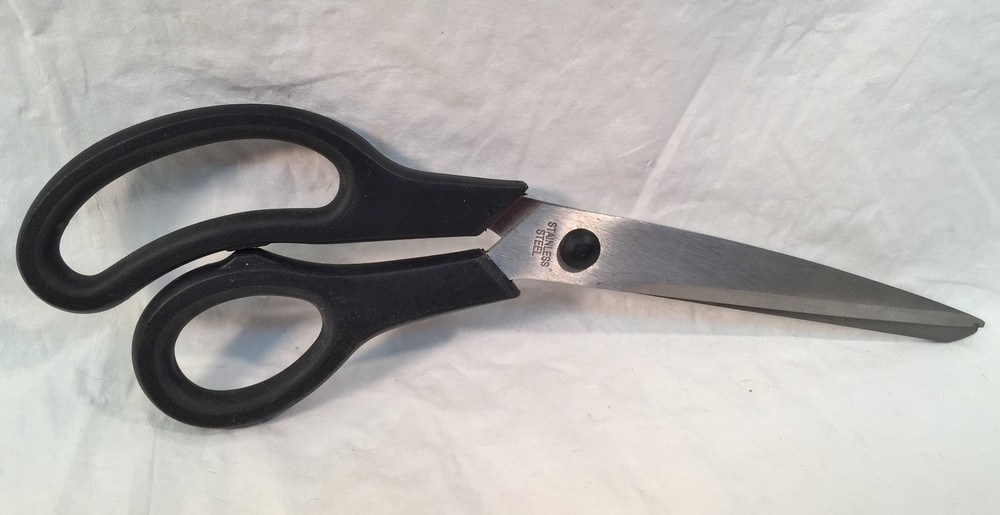Stainless Steel Shears Curved Black Handle