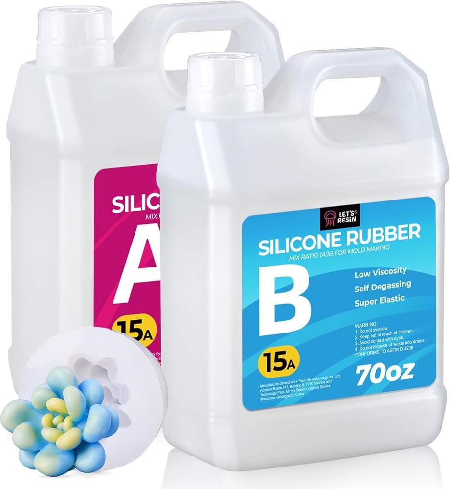 Mold Making Silicone, 140oz Clear Rubber with No Bubbles for Easy Use