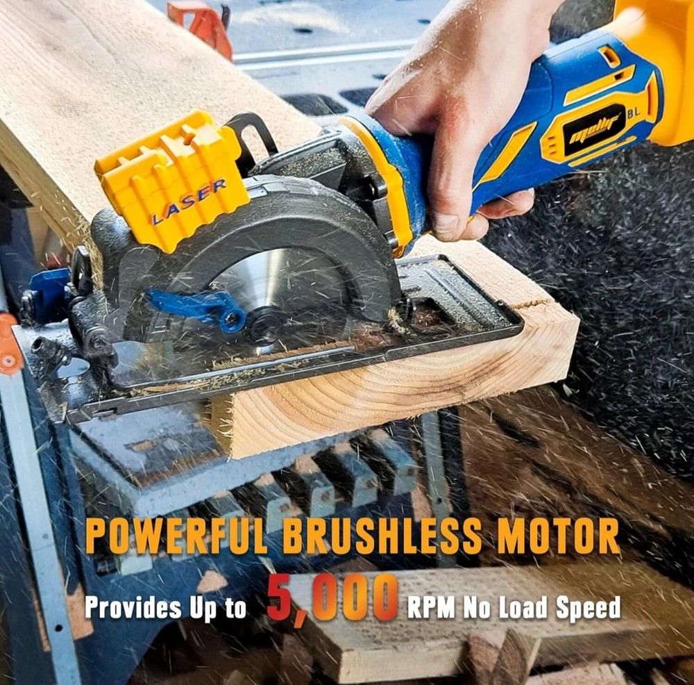 Mini Circular Saw Compatible with Dewalt & Mellif 20V MAX Battery (Tool Only)