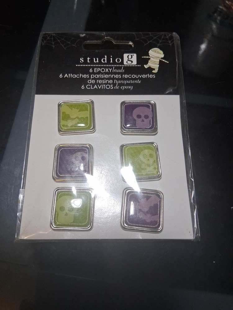 Studio G 6 Epoxy Brads Halloween
