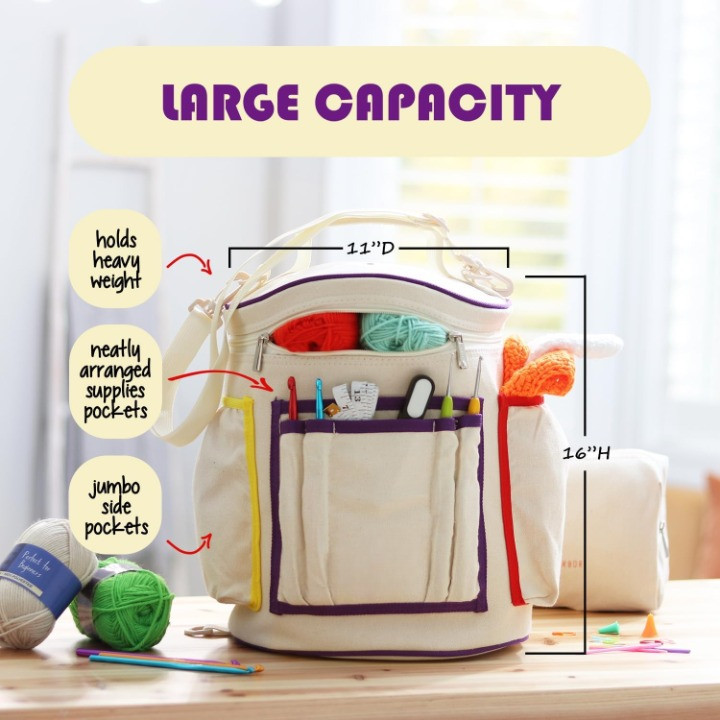 Crochet Kit for Beginners with Yarn Hooks Bag Accessories Video Tutorial