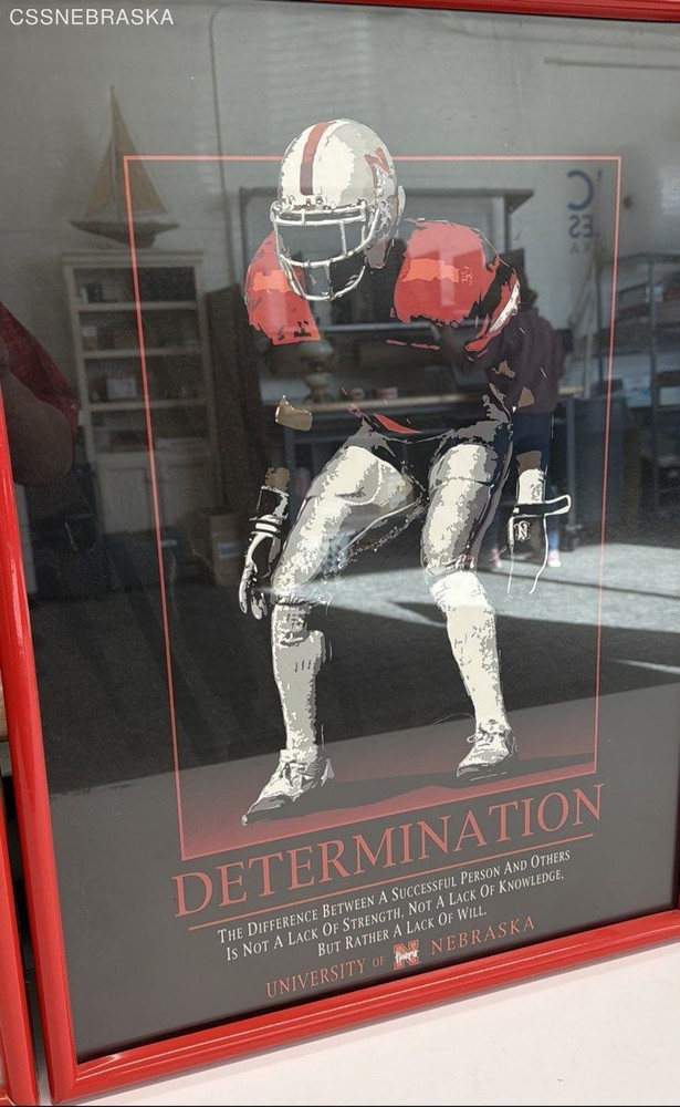Nebraska Cornhuskers framed motivational posters Desire, Determinations, Victory