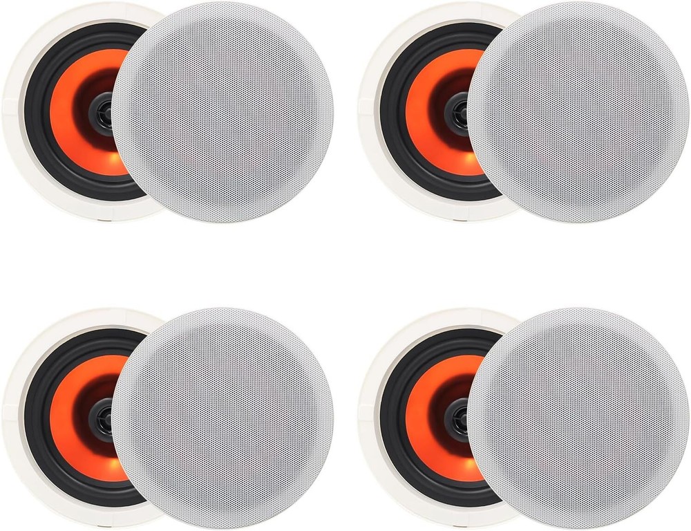 6.5" Herdio 600W Flush Mount Wired Ceiling Speakers 4pcs Kitchen Home