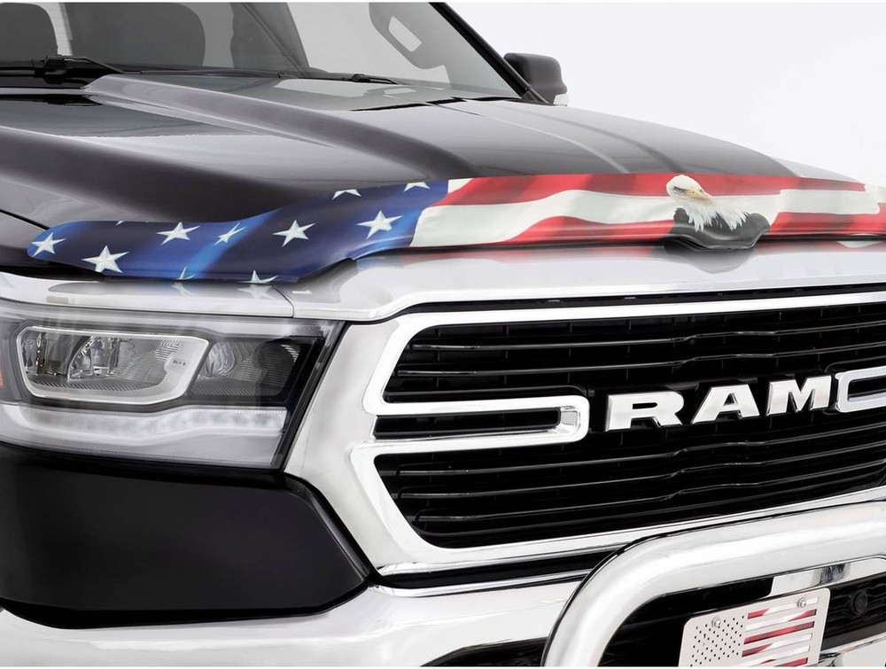 Husky US Flag Bug Shield Hood Protector Fits 2007-2013 Chevy Silverado 1500 1pc