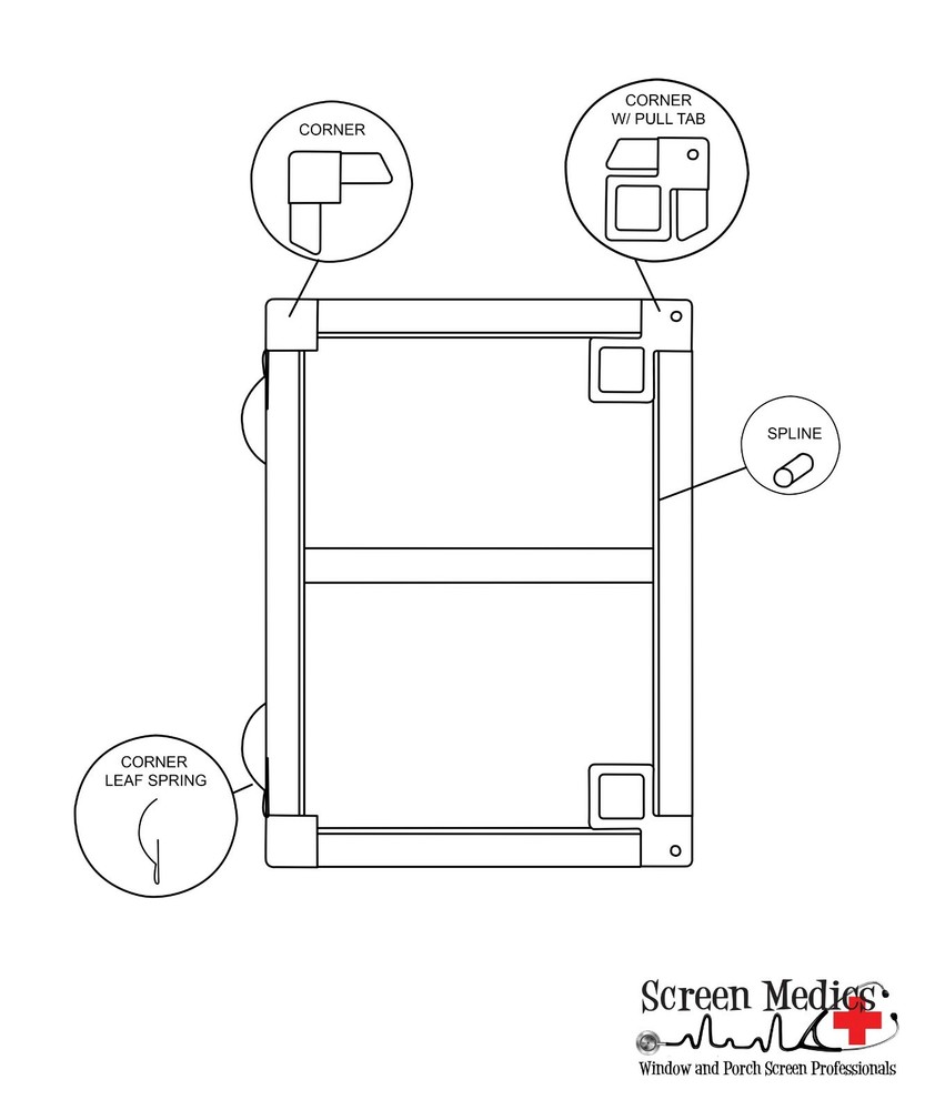 6 pack Leaf Springs - corner type for window screen frames