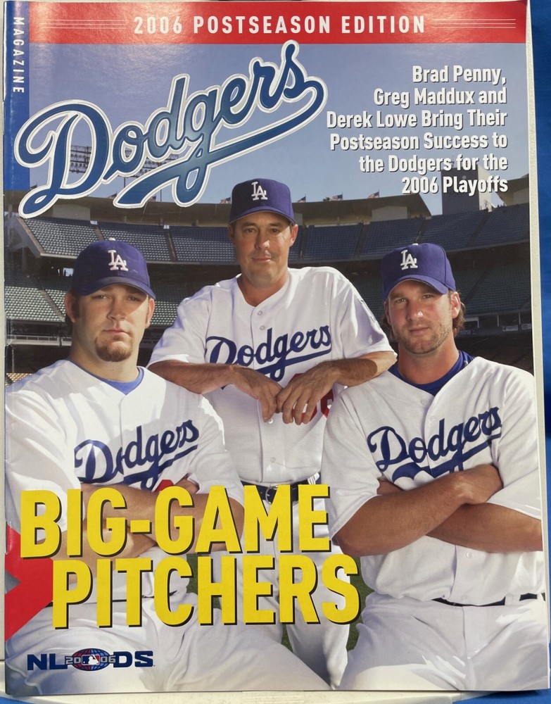 2006 LA Dodgers Playoff Game Program UNSCORED Greg Maddux, Derek Lowe, Jeff Kent