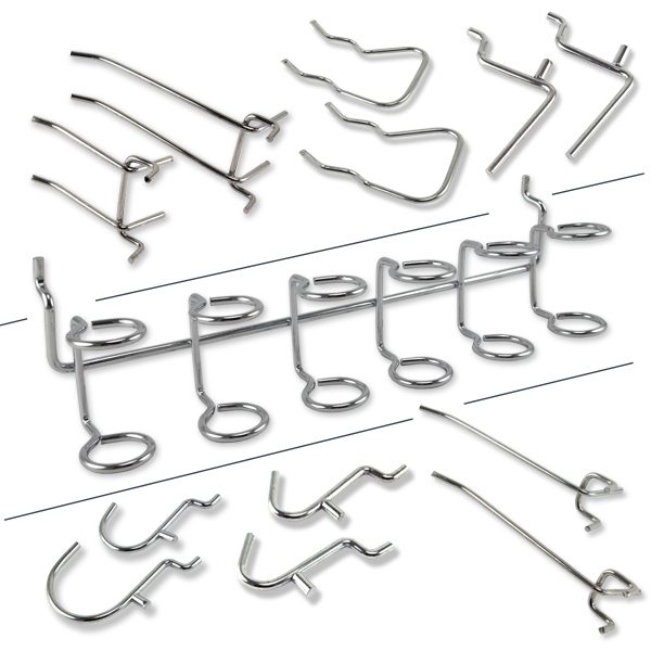 50PC PEG BOARD HOOK TOOL ORGANIZER ASSORTMENT SET