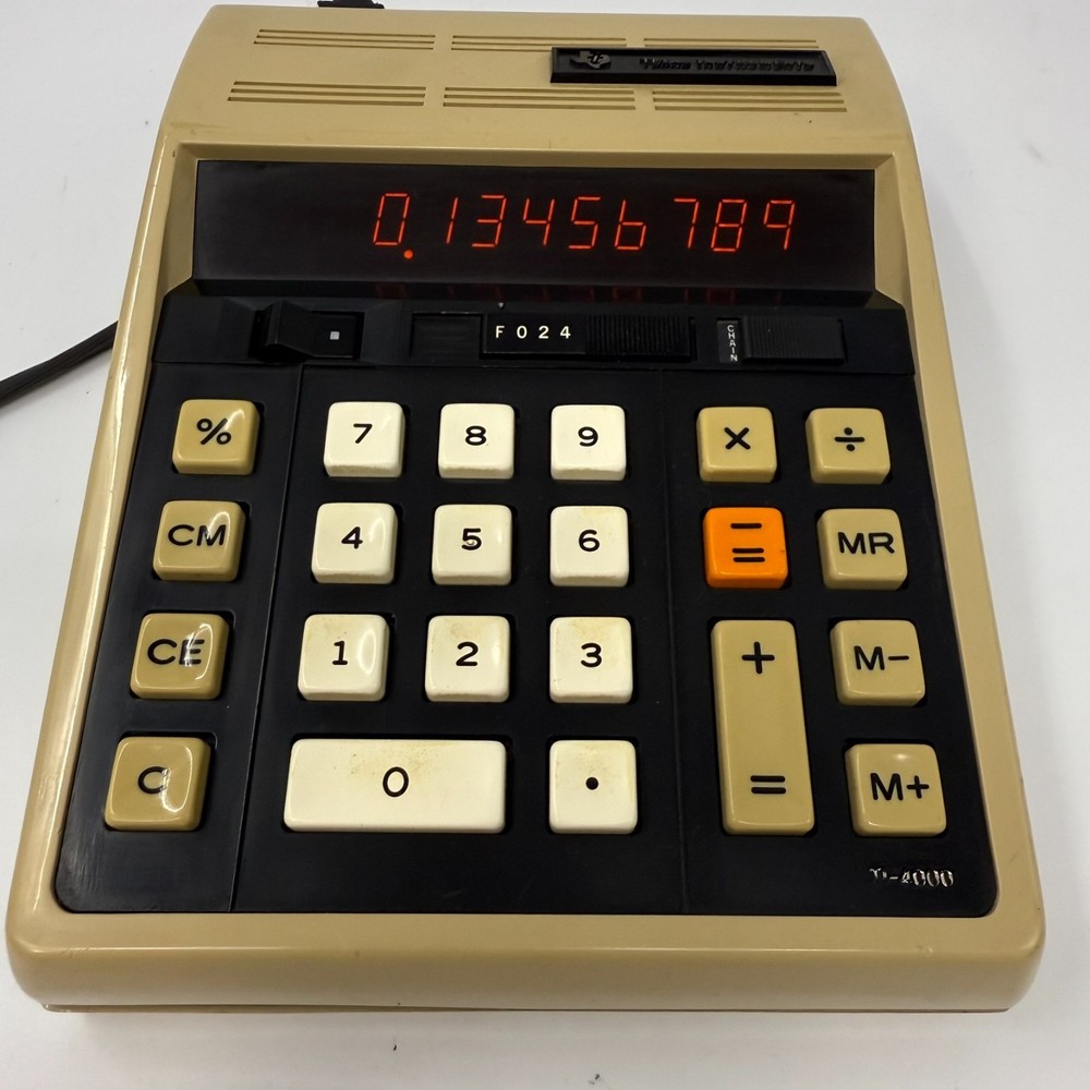 Vintage Texas Instruments Electronic Calculator TI-4000; #2 doesnt work