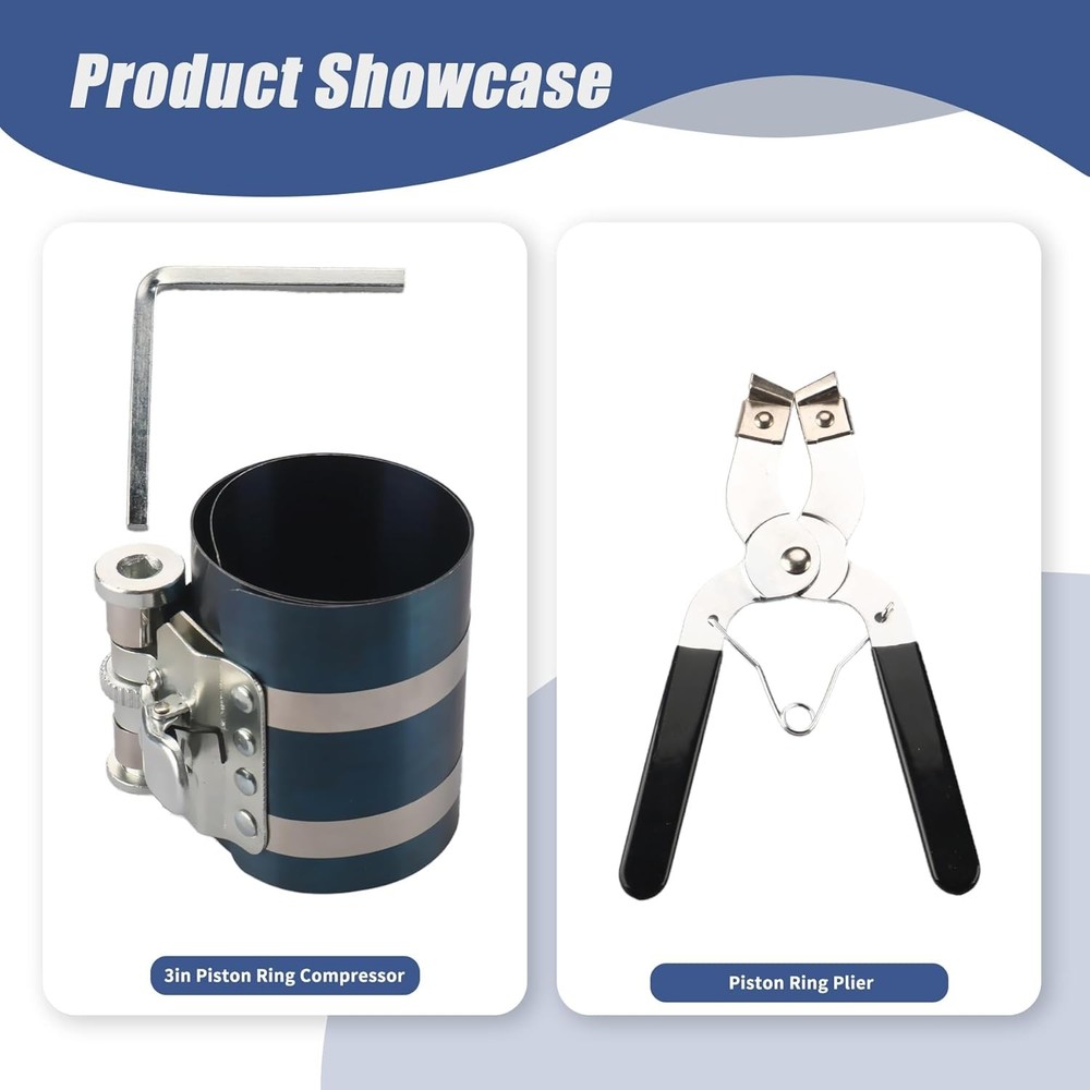 3 Inch Piston Ring Compressor Tool Car Engine Piston Ring Installer Removal Kit