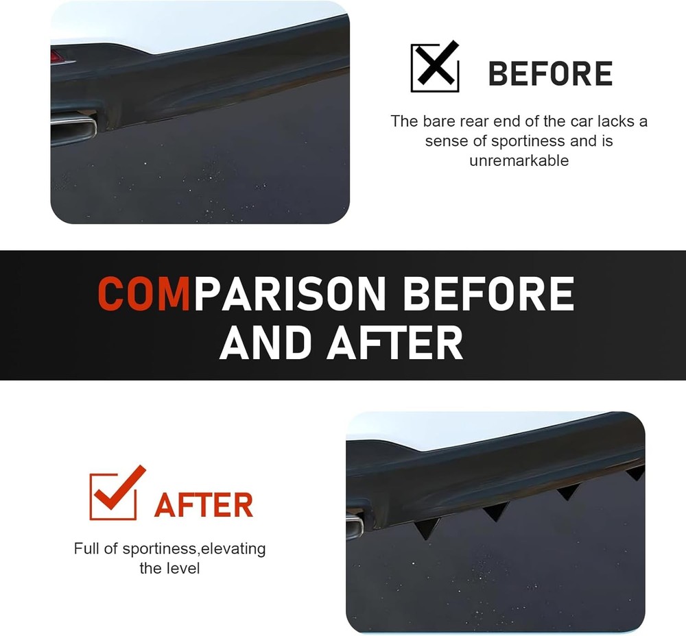 4 PCS Car Lower Bumper Lip Diffuser, Anti-scratch Triangular-shap Color: Black
