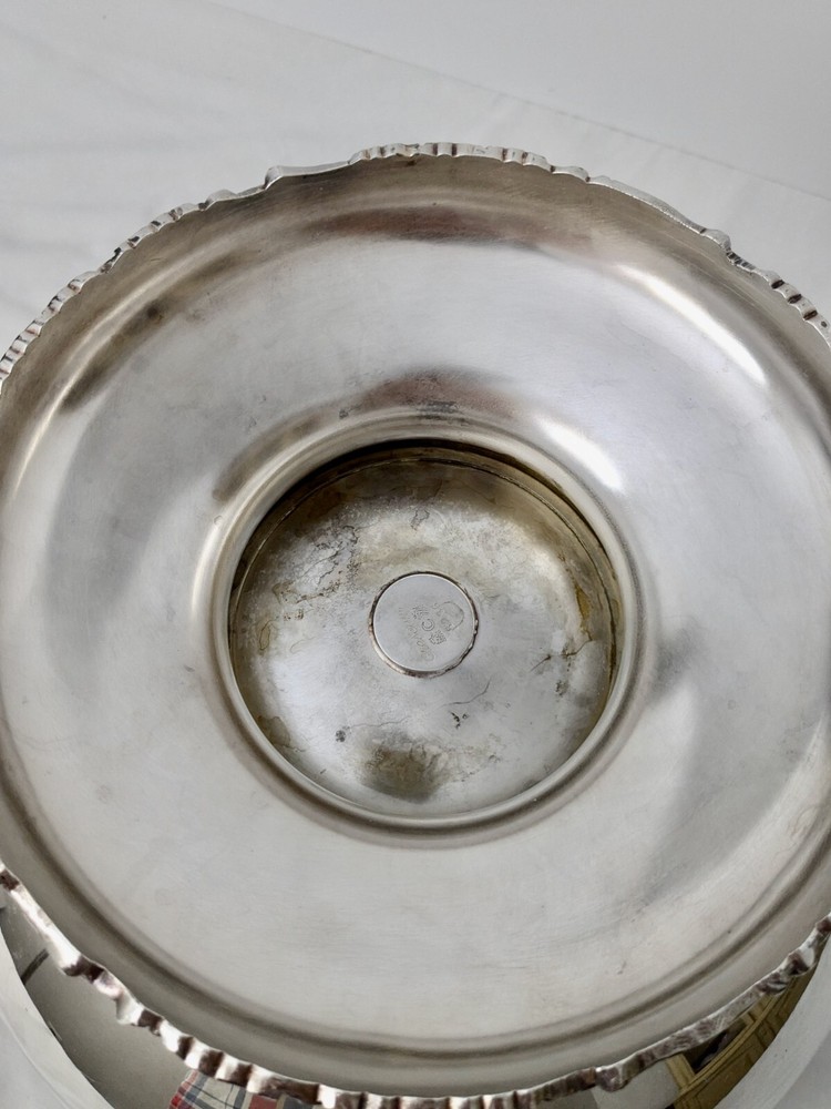 VTG Silver Plate Punchbowl and Tray, Grape & Cable Pattern by Crescent Silver Co