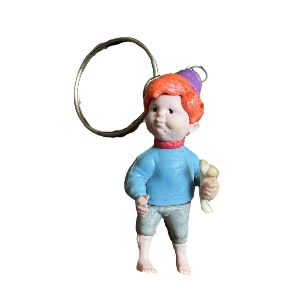 Vintage Keychain - Flinstones Boy with a Bone - Original Xandria Pixie - Labeled